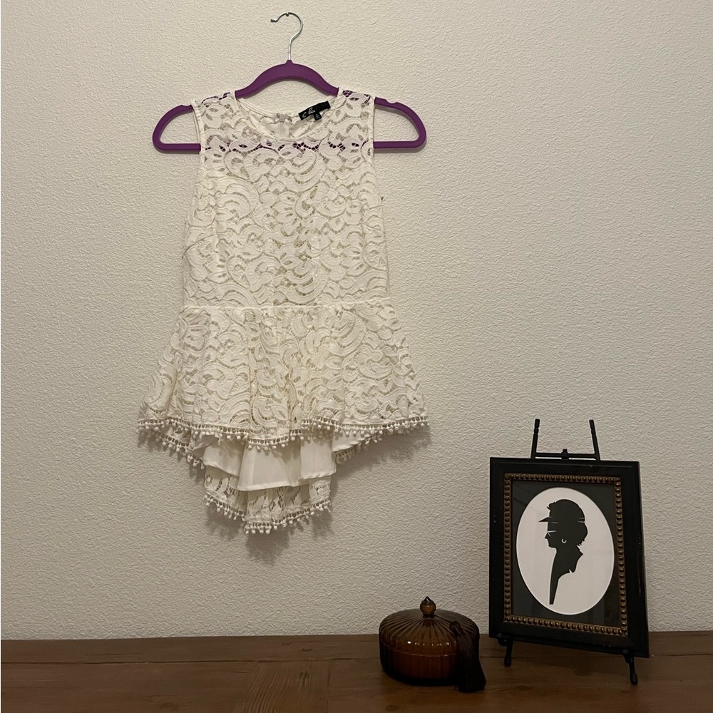 Sheer White Lace Top